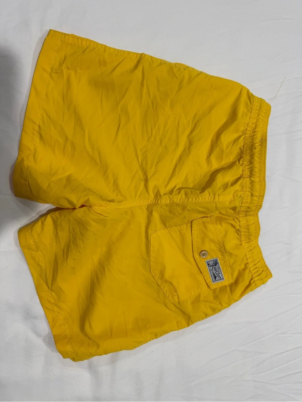Polo by Ralph Lauren Boys Bright Yellow Swim Trunks with Polo Pony